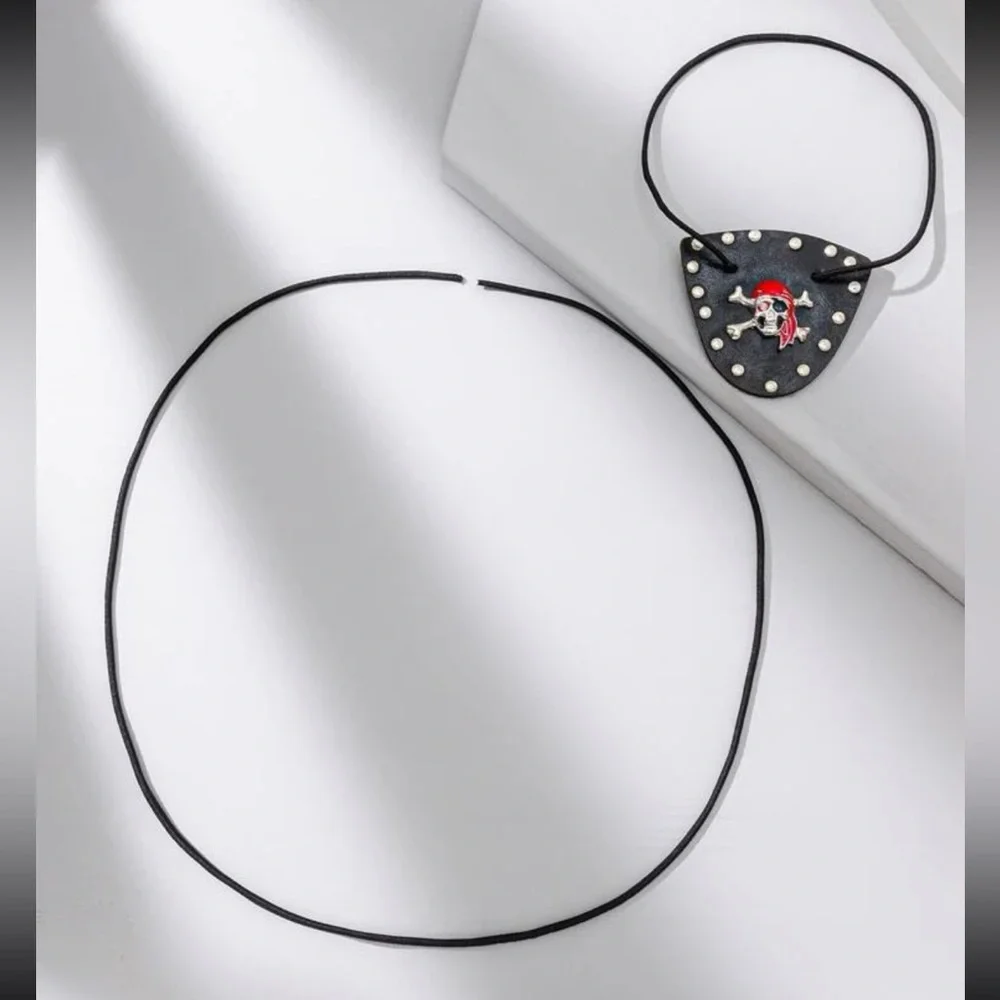 Kathrono Black Eye Patch with White Accents